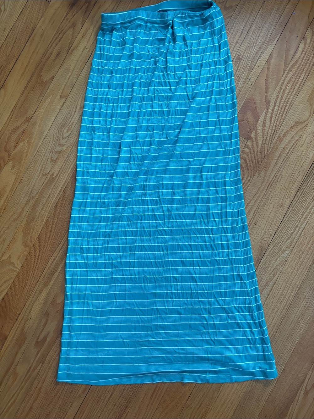 American Dream Teal Striped Maxi Skirt